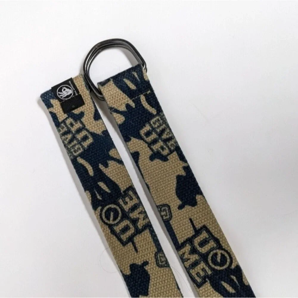 Kids D Ring Webbing Belt Beige & Navy